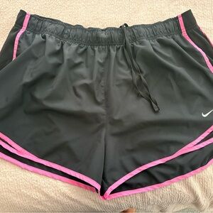 Nike Women's Black and Pink Athletic Shorts